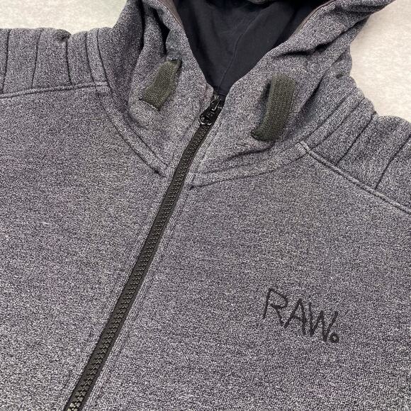 G Star Raw Mens L Odiron Suzaki Hooded Full Zip Grey Sweater - Picture 3 of 8